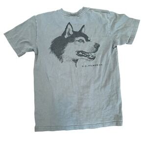 C.C. Filson Co. T-Shirt Gray Husky Dog Graphic Made‎ In USA Size XS 100% Cotton